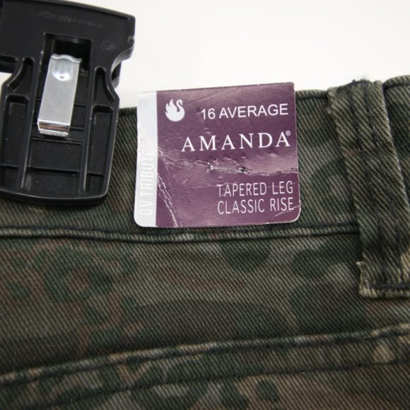 Gloria Vanderbilt Green Camouflage Pants Slimming Stretch Jeans Size 16 NWT - Picture 9 of 12